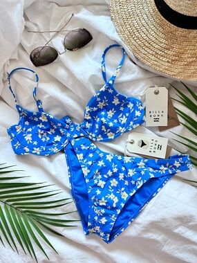 Billabong Blue Floral Underwire Bikini Set